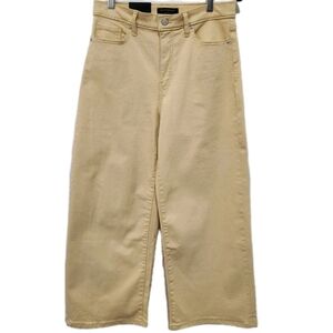 Banana Republic Womens 29 (8) Wide Leg Crop Jeans Pale Citrus Yellow